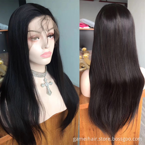 wholesale 13*4 150%density Fashion higher quality long straight hair wig long wigs brazilian for women straight human hair wig